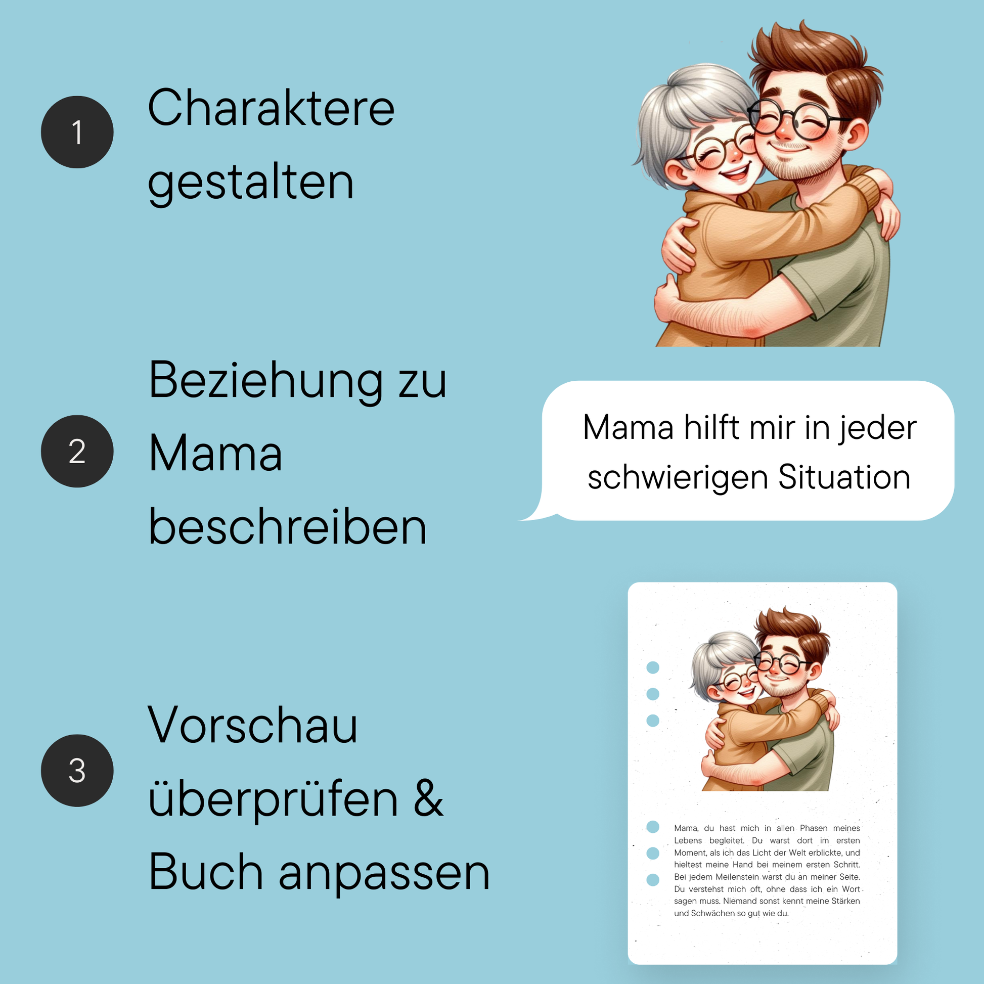Danke für alles, Mama I Personalisiertes Buch für Mama - DreamyTales